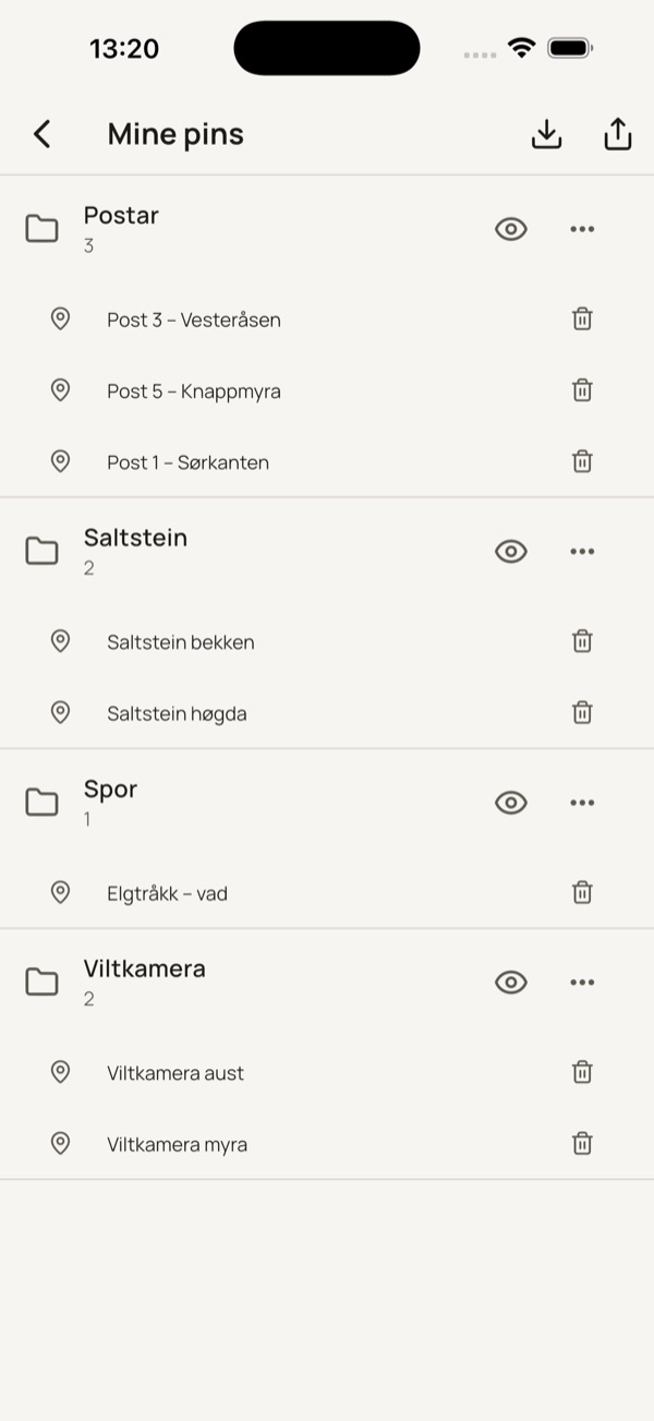Private postar i mapper